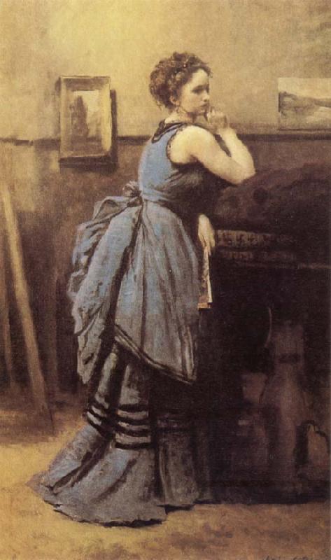 Jean Baptiste Camille  Corot Woman in Blue oil painting image